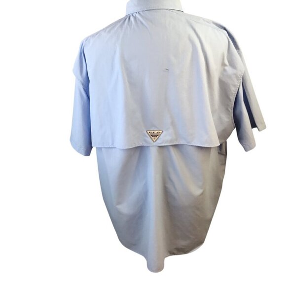 Columbia PFG Omni-Shade Vented Fishing Hiking Shirt XXL Blue Short Sleeve Button - Picture 5 of 11